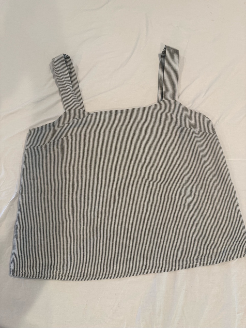 J. Crew Black and White Striped Square-Neck Cami